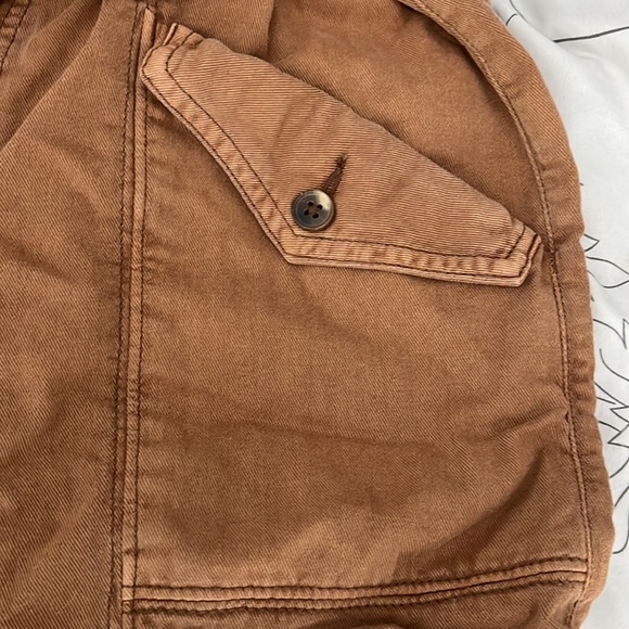 Cutest brown “paper bag” shirts. M. Worn once! - Picture 2 of 3